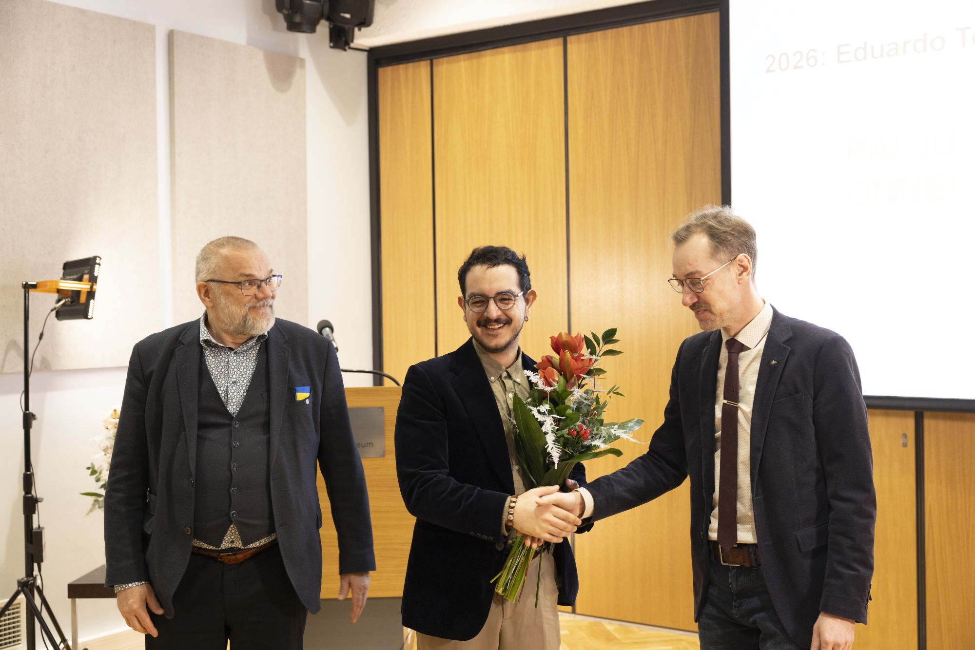 Eduardo Torres pälvis Jaan Kaplinski 2026. a.a uurijastipendiumi. Foto: Alar Madisson